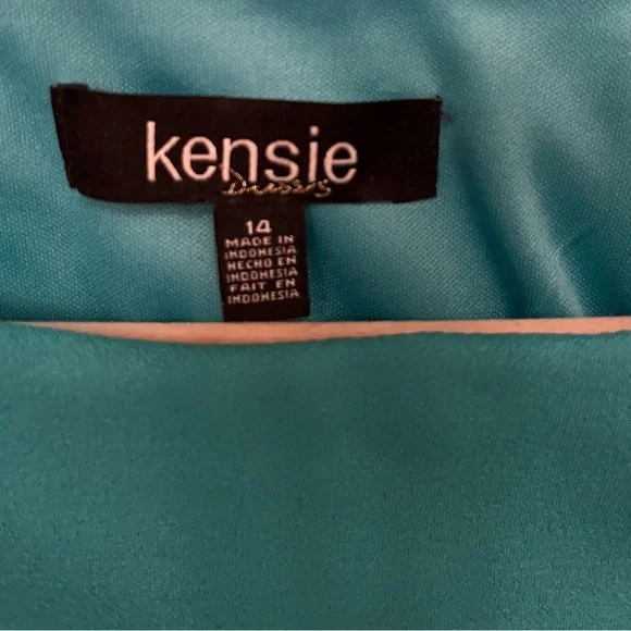 Kensie Teal Colored Mid-Calf Dress, Size 14 - Picture 3 of 5
